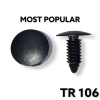 TR106 - 100 or 500 / MOST POPULAR / Fender &amp; Bumper Shield Retainer (1/4&quot; Hole 3/4&quot; Length)